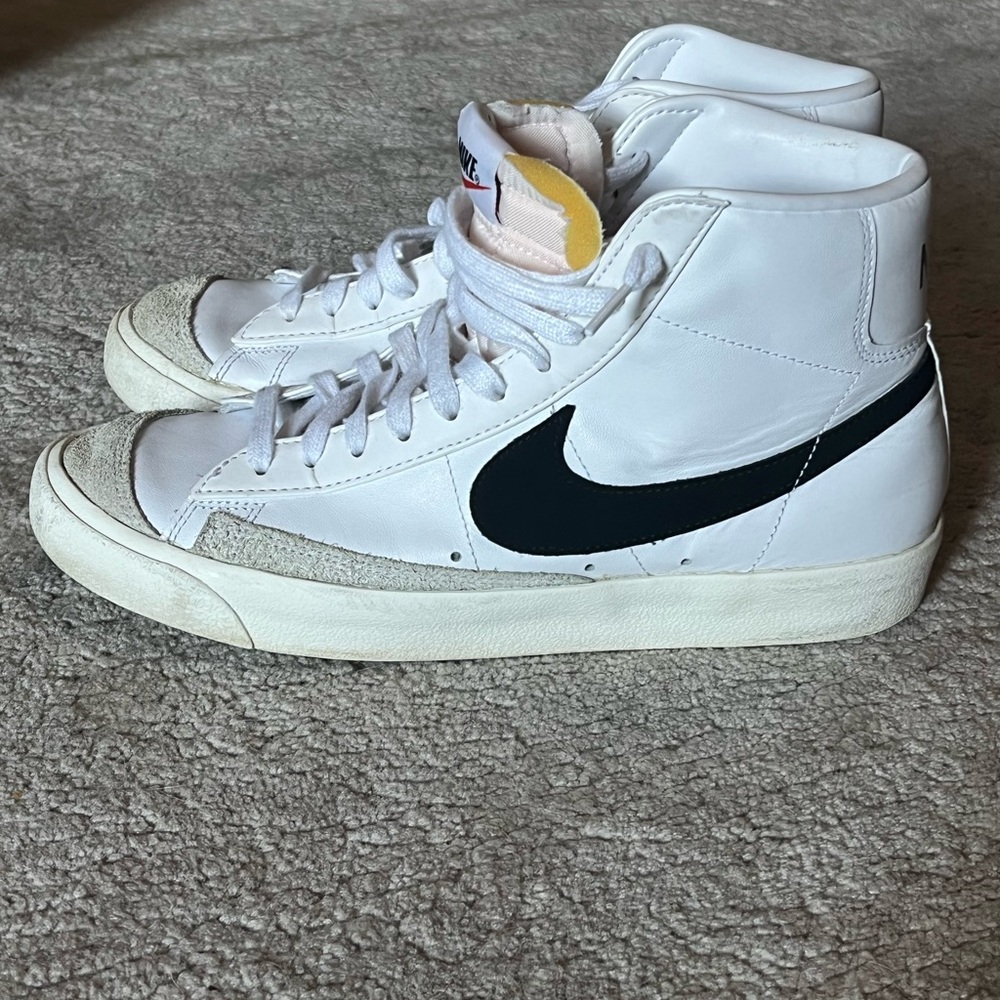 Nike White and Black High-Top Sneakers